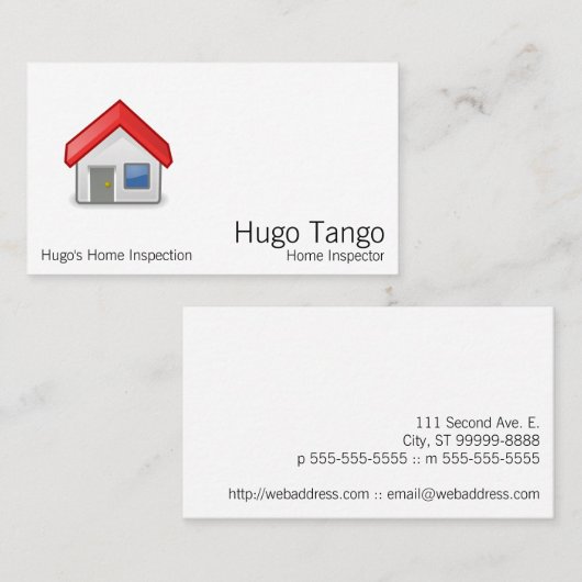 Zuhause/Haus/Tango Visitenkarte (Vorne/Hinten)