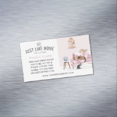 Zuhause Haustier Sitzen Wasserfarbe Gemütliche Zuh Magnetische Visitenkarte (Beispiel)