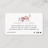 Zuhause Haustier Sitzen Wasserfarbe Gemütliche Zuh Visitenkarte (Rückseite)