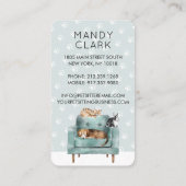 Zuhause Haustiere Sitzende Hunde und Katzen Schlaf Visitenkarte (Rückseite)