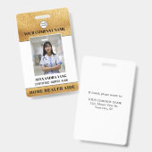 Zuhause Health Aid-Logo-Foto Ausweis (Vorder- & Rückseite)