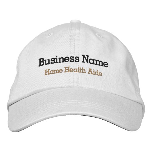 Zuhause Health Aide bestickte Hat | Name des Unter Baseballkappe (Vorderseite)