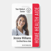 Zuhause Health Aide Certified Nurse Aide Foto ID Ausweis (Front)
