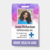 Zuhause Health Aide / Certified Nurse Aide Foto ID Ausweis (Vorderseite)
