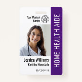 Zuhause Health Aide Certified Nurse Aide Foto ID Ausweis (Vorderseite)