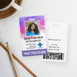 Zuhause Health Aide / Certified Nurse Aide Foto ID Ausweis<br><div class="desc">Personalisieren Sie diese Abzeichen mit einem Mitarbeiter-Foto und -Namen, zusammen mit mehreren benutzerdefinierten Textfeldern für Titel oder Rolle, Name des Krankenhauses oder der Gesundheitseinrichtung, Mitarbeiternummer oder Gültigkeit für das Datum. "ZUHAUSE HEALTH AIDE" oder Ihr Wunschtext erscheint unten in fett gedruckter, weißer Schrift, um den Patienten beim Besuch der Zuhause leicht...</div>