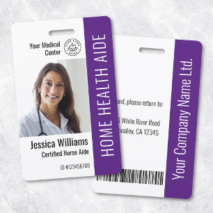 Zuhause Health Aide Certified Nurse Aide Foto ID Ausweis