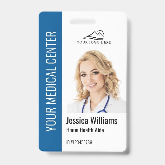 Zuhause Health Aide Medical Foto ID Blue Ausweis (Front)