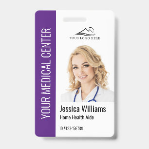 Zuhause Health Aide Medical Foto ID Lila Ausweis