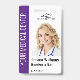 Zuhause Health Aide Medical Foto ID Lila Ausweis