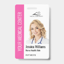 Zuhause Health Aide Medical Foto ID Pink Ausweis