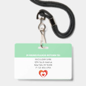 Zuhause Health Aide| Medizinische Foto - ID Ausweis (Back with Lanyard)