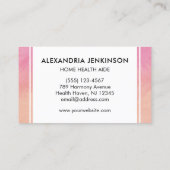 Zuhause Health Aide Nursing Medical Assistant CMA  Visitenkarte (Rückseite)