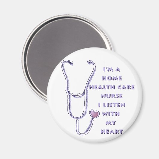 Zuhause Health Care Nurse Heart Magnet (Vorderseite/Rückseite)