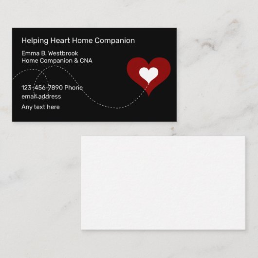 Zuhause Health Companion Business Cards Visitenkarte (Vorne/Hinten)