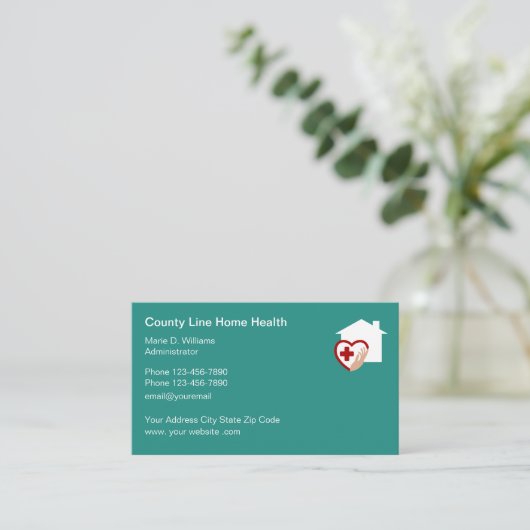 Zuhause Health Medical Services Visitenkarte (Stehend Vorderseite)