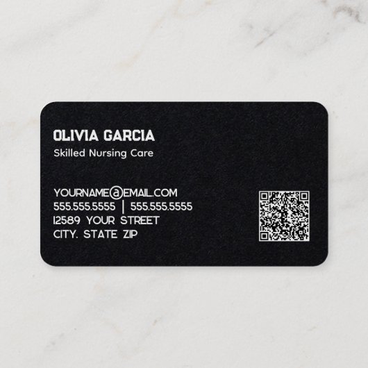 Zuhause Health Nurse Custom QR Visitenkarte (Rückseite)