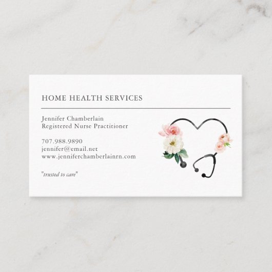 Zuhause Health Nurse Visitenkarte (Vorderseite)