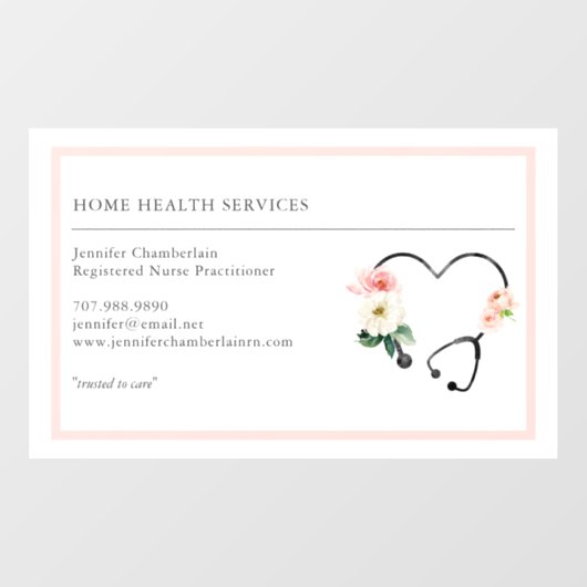 Zuhause Health Nurve Floral Fensteraufkleber (Blatt)