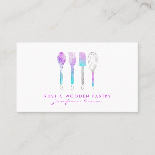 Zuhause hergestellt aus Bäckerei glitz Kuchendekor Visitenkarte (Vorderseite)