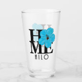 ZUHAUSE Hilo Hawaii Blue Hibiskus Glas (Rückseite)