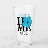 ZUHAUSE Hilo Hawaii Blue Hibiskus Glas (Vorderseite)