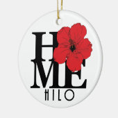 ZUHAUSE Hilo Hawaii Roter Hibiskus Keramik Ornament (Links)
