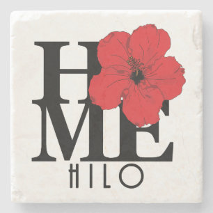 ZUHAUSE Hilo Hawaii Roter Hibiskus Steinuntersetzer