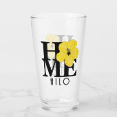 ZUHAUSE Hilo Hawaii Yellow Hibiscs Glas (Rückseite)