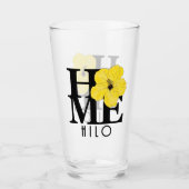 ZUHAUSE Hilo Hawaii Yellow Hibiscs Glas (Vorderseite)