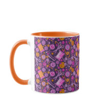 Zuhause Hobby Nähen Crafter Collage Muster Lila