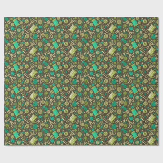 Zuhause Hobby Nähen DIY Paper Collage Pattern Grün Geschenkpapier (Flach)