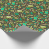 Zuhause Hobby Nähen DIY Paper Collage Pattern Grün Geschenkpapier (Ecke)