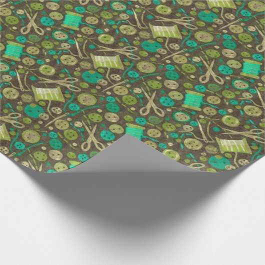 Zuhause Hobby Nähen DIY Paper Collage Pattern Grün Geschenkpapier (Ecke)