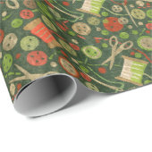 Zuhause Hobby Nähen DIY Paper Collage Pattern Grün Geschenkpapier (Rolleneckpunkt)