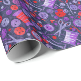 Zuhause Hobby Nähen Papier Collage Muster Blau Geschenkpapier