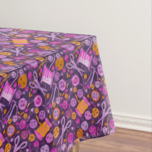 Zuhause Hobby Sew Craft Collage Muster Lila Orange Tischdecke