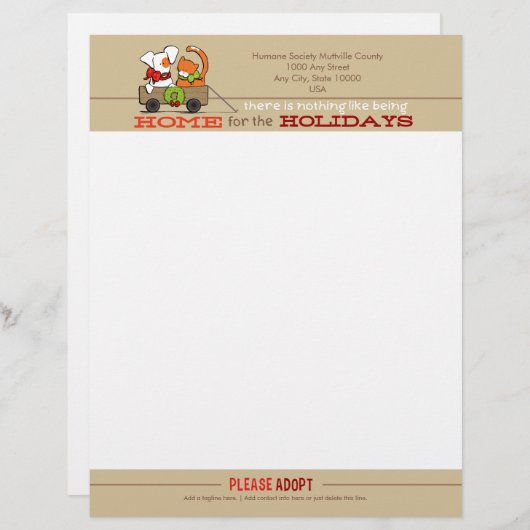 Zuhause Holidays Patch Weihnachtsbriefpapier Briefkopf (Vorne/Hinten)