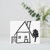 Zuhause-House-Symbol Postkarte (Stehend Vorderseite)