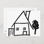 Zuhause-House-Symbol Postkarte (Vorne/Hinten)