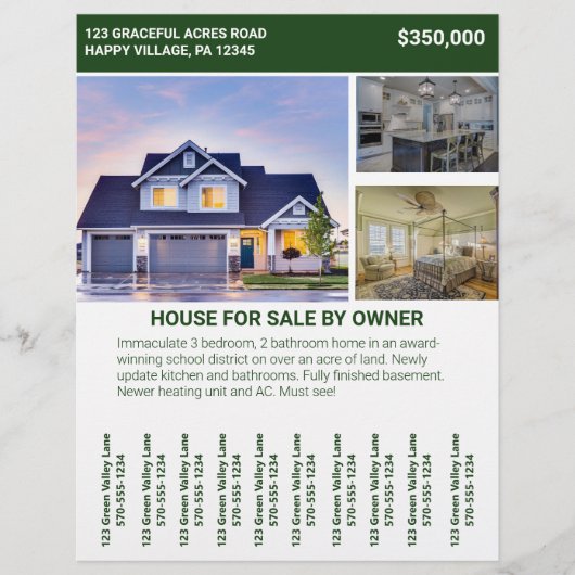 Zuhause House zum Verkauf durch den Flyer des Eige (Vorne)