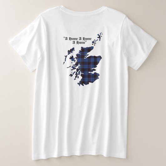 Zuhause/Hume Clan Abzeichen & Tartan Große Größe T-Shirt (Design Rückseite)
