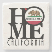 ZUHAUSE Huntington Beach Steinuntersetzer (Vorderseite)