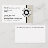 Zuhause Improvement Construction Business Cards Visitenkarte (Vorne/Hinten)