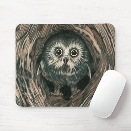"Zuhause in einem Loch" Eule Mousepad (Mit Mouse)