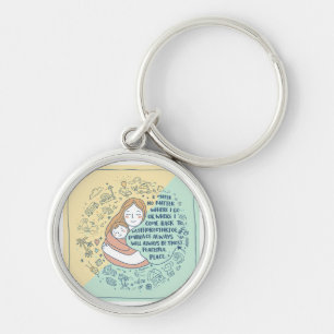 Zuhause in Ihrer Hand: Mother's Hug Doodle Schlüss Schlüsselanhänger