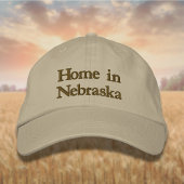 Zuhause in Nebraska in Golden Brown Bestickte Baseballkappe