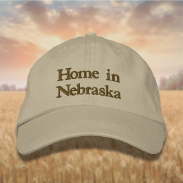 Zuhause in Nebraska in Golden Brown Bestickte Baseballkappe