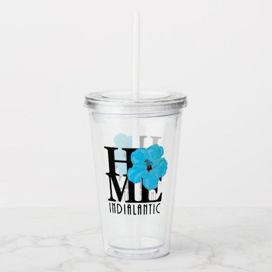 ZUHAUSE Indialantic Blue Hibiskus Acryltrinkbecher (Vorderseite)
