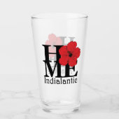 ZUHAUSE Indialantischer Roter Hibiskus Glas (Vorderseite)